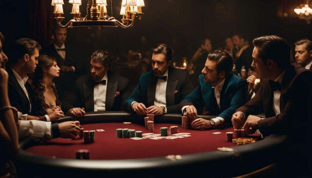 Poker scene in a London club